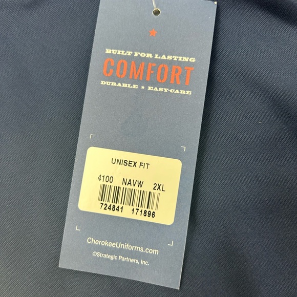 Cherokee Workwear Originals Navy Scrub Pants Unisex 2XL NWT - Picture 2 of 3